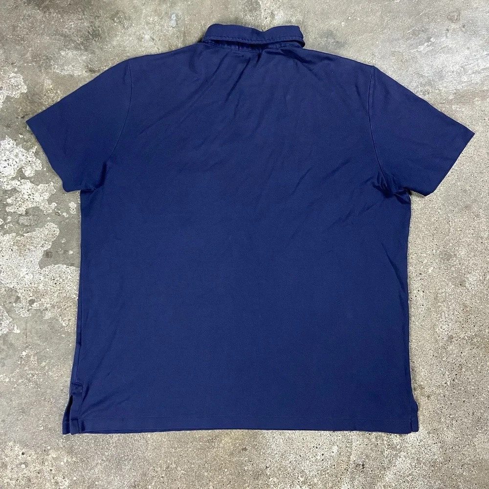 Polo Ralph Lauren Polo Shirt Size XL Navy Blue Pima Soft Touch White Pony Logo‎
